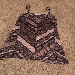 Flirty “lace” appearing tank - Cabi - XS